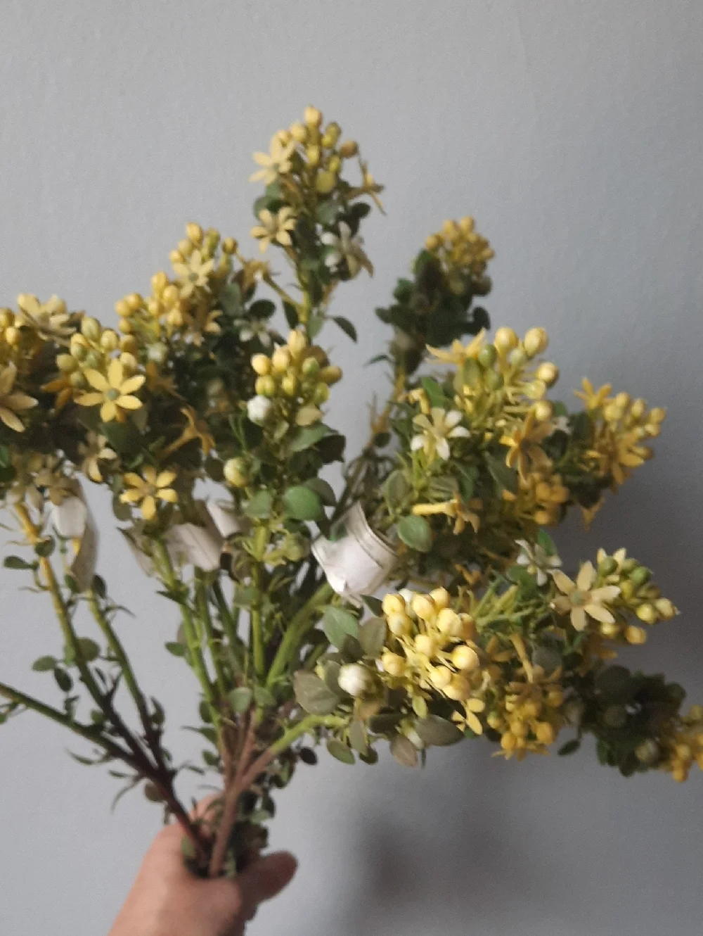 Yellow Floral Cosmos Stems Set 7 NWT Home Accents Silk Artificial Flowers Wired